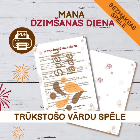 IZMĒĢINĀJUMA SPĒLE "MANA DZIMŠANAS DIENA"